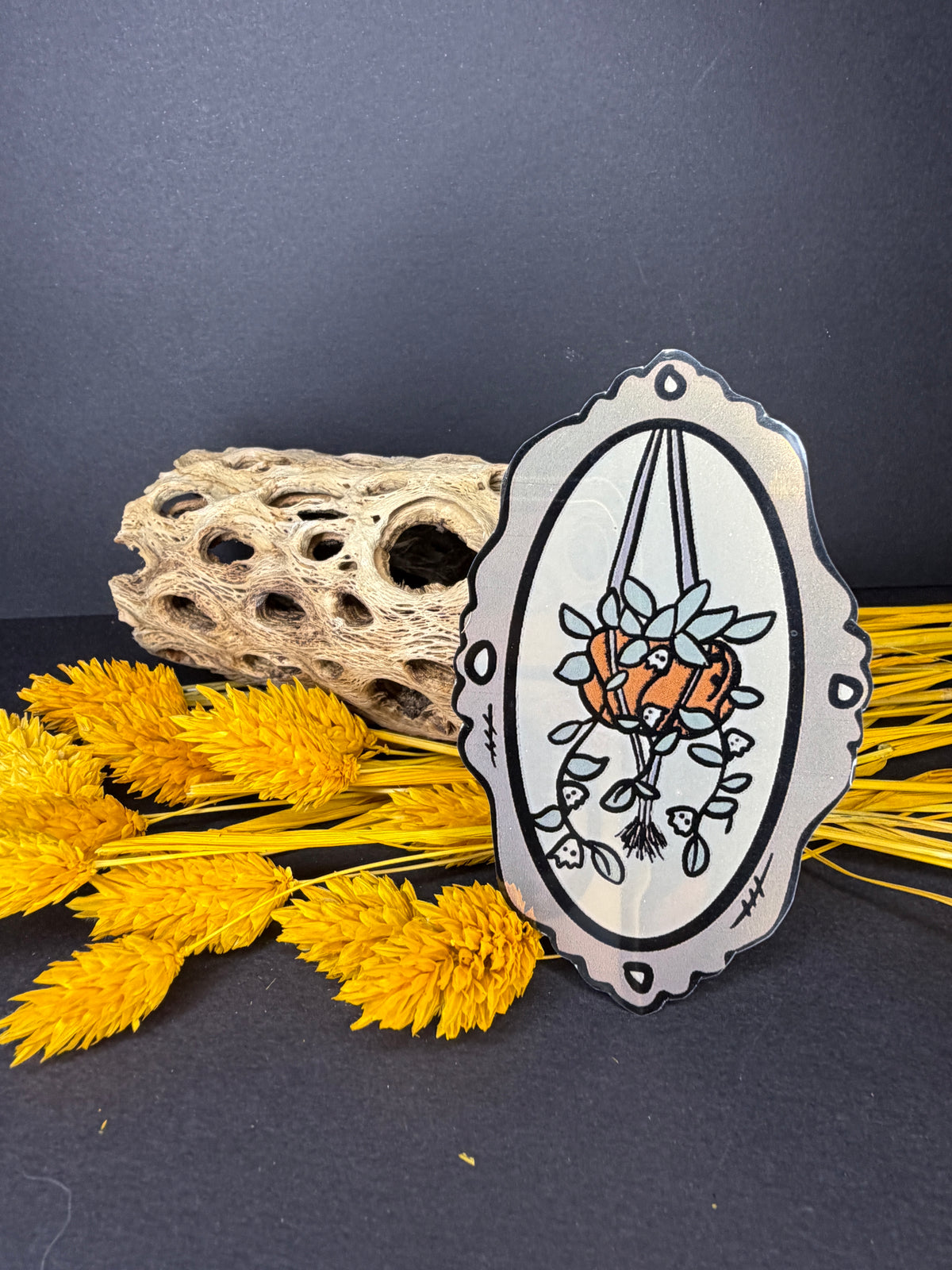 Spooky plant mirror sticker